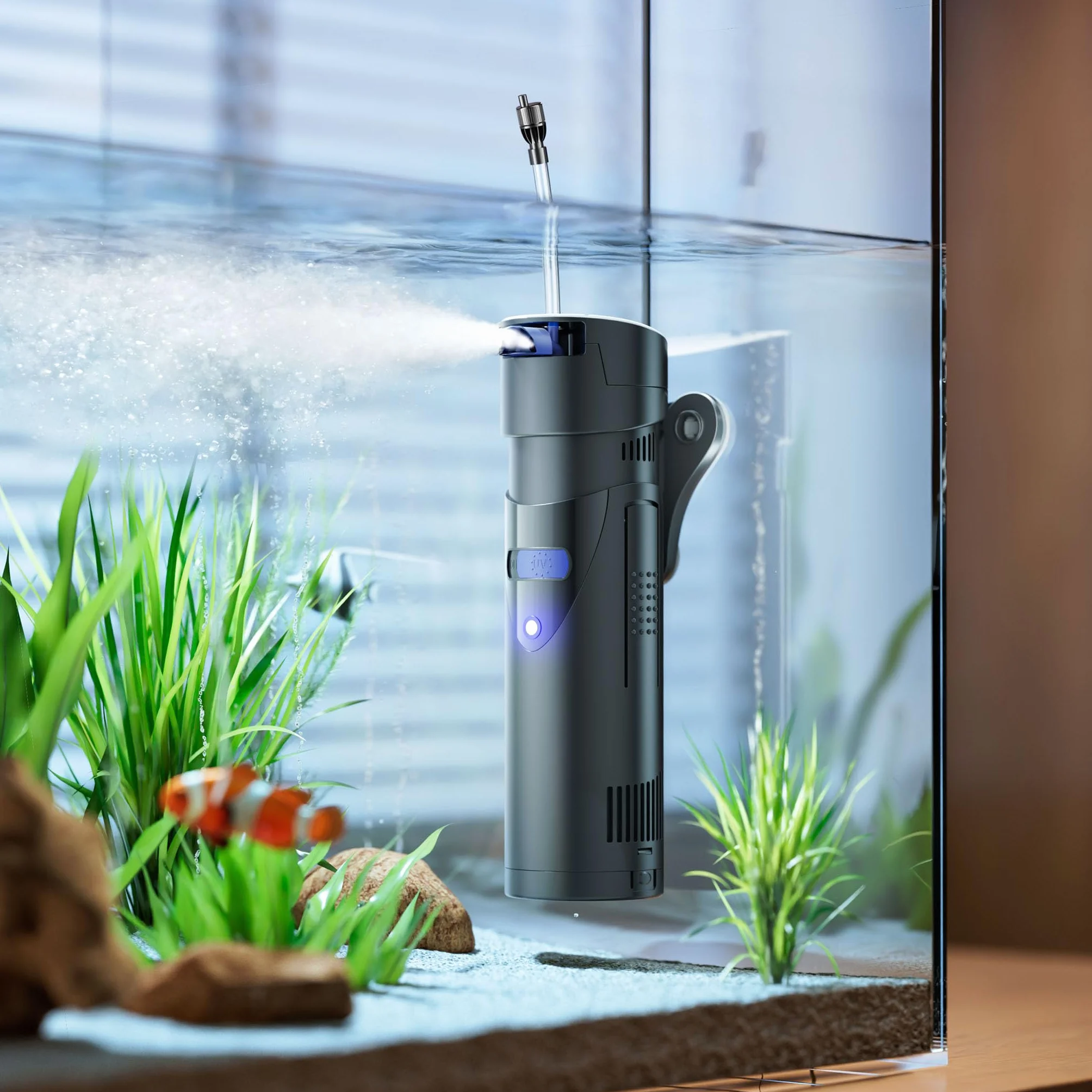 SunSun CUP-807 Pompe d'aquarium 4 en 1 700 l/h 10 W Stérilisateur UVC 7 W 500 l