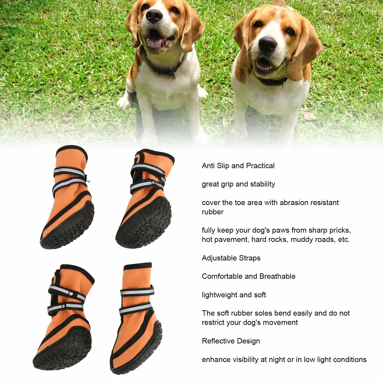 TITA-DONG Chaussures pour Chien Protège-Pattes, Bottes Respirantes Antidérapantes Semelle en Caoutchouc XL