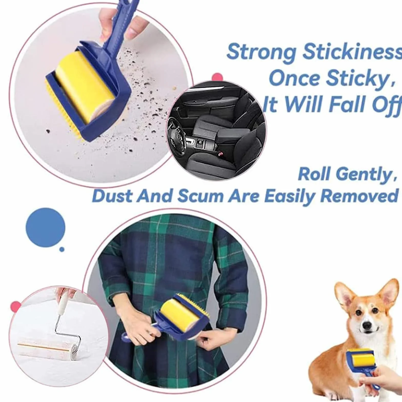 spirado Brosse pour Poils d'Animaux sur Vêtements, Rouleau Astik Réutilisable