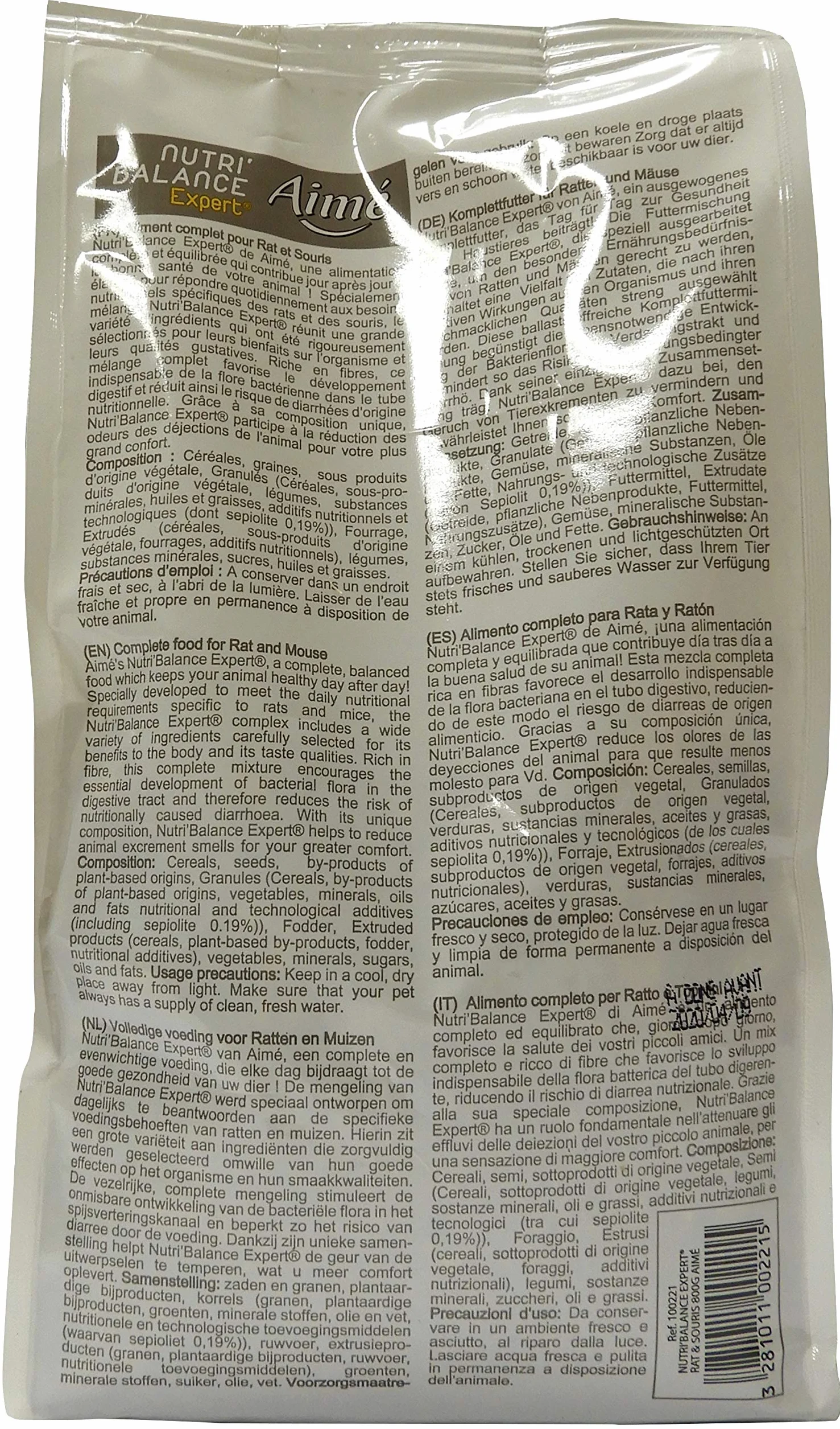 AIME Aliment complet Rat et Souris NUTRI'BALANCE EXPERT 800G