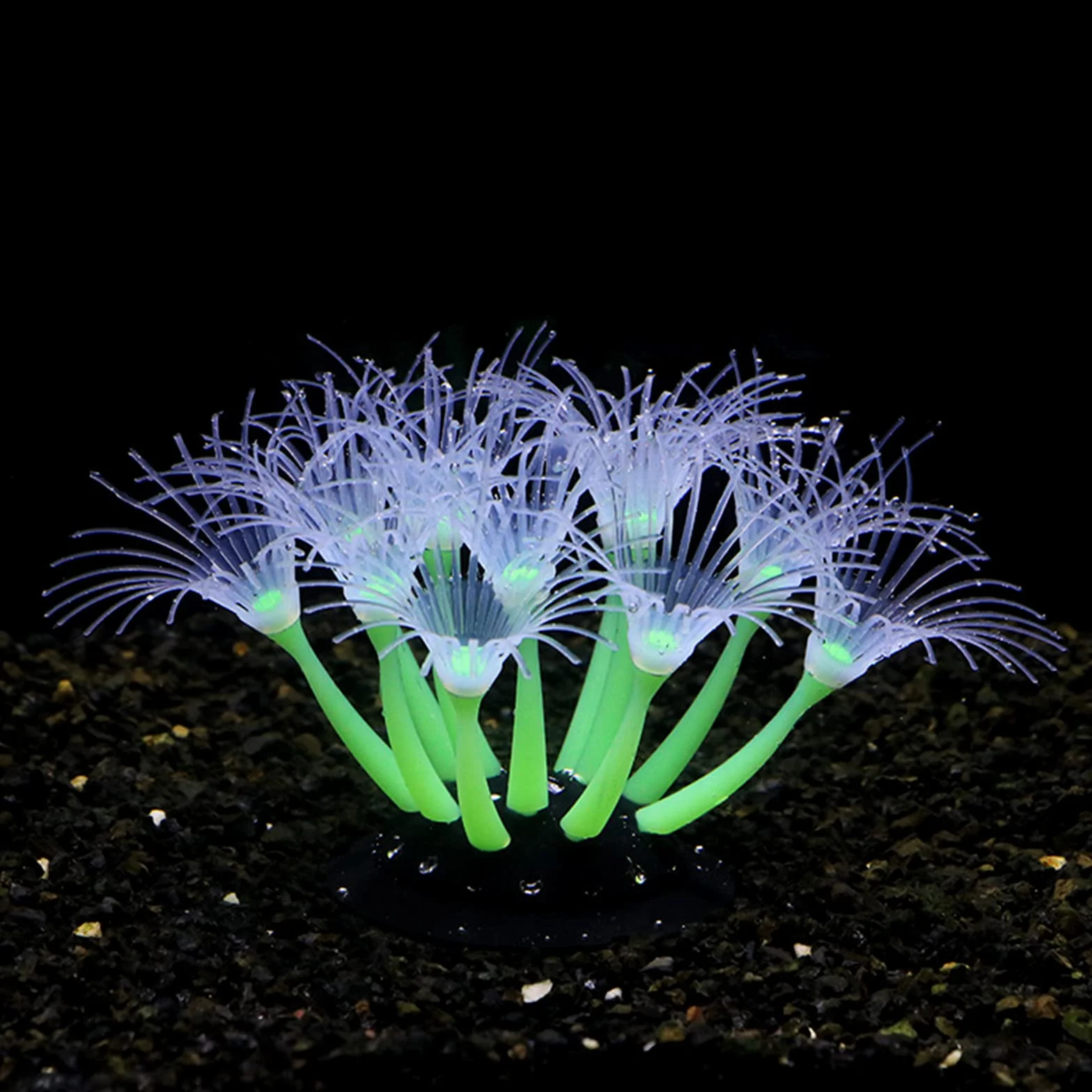 Corail artificiel lumineux en silicone pour aquarium, phosphorescent