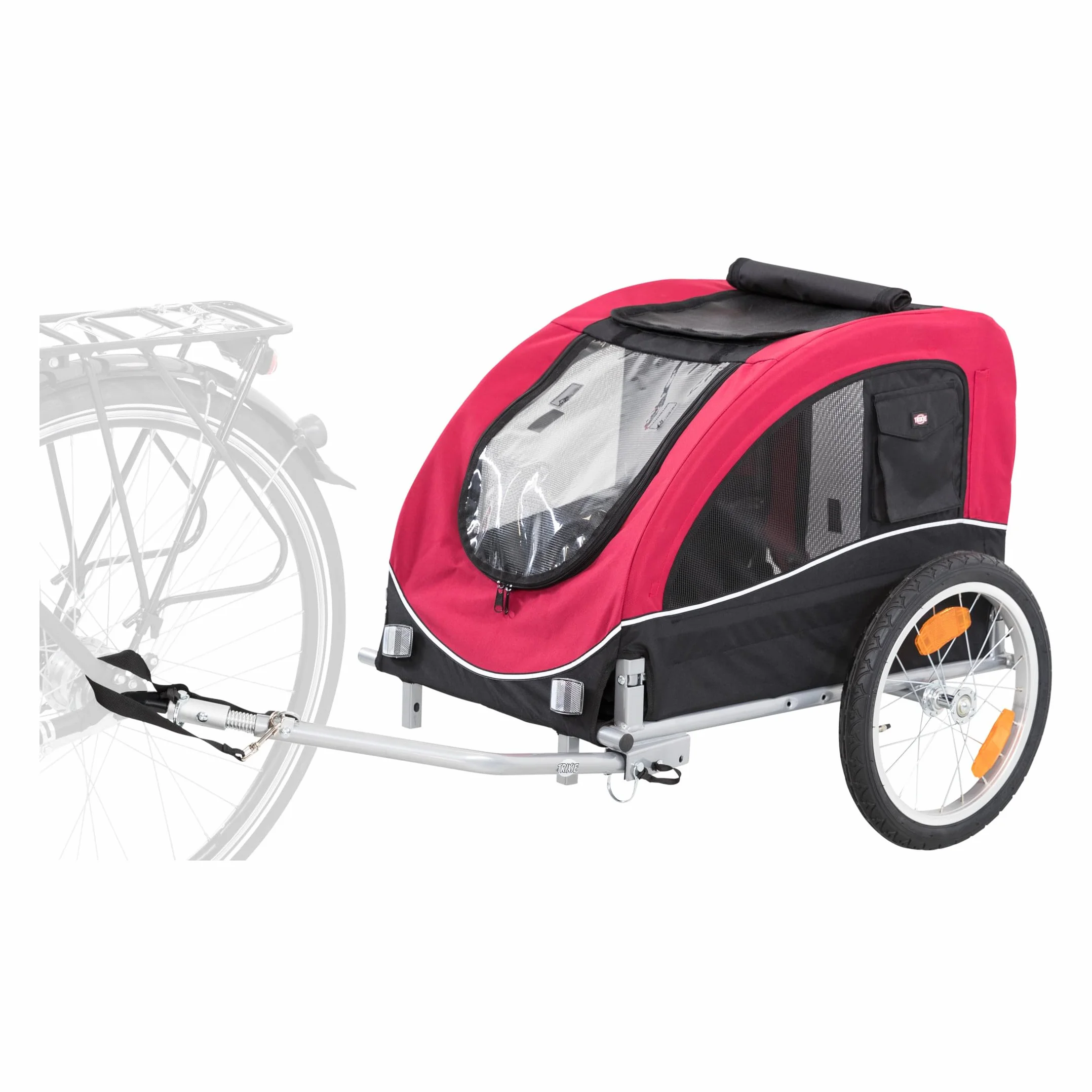 Trixie Remorque de Vélo pour Chien Noir Rouge Taille M 63 x 68 x 75/137 cm