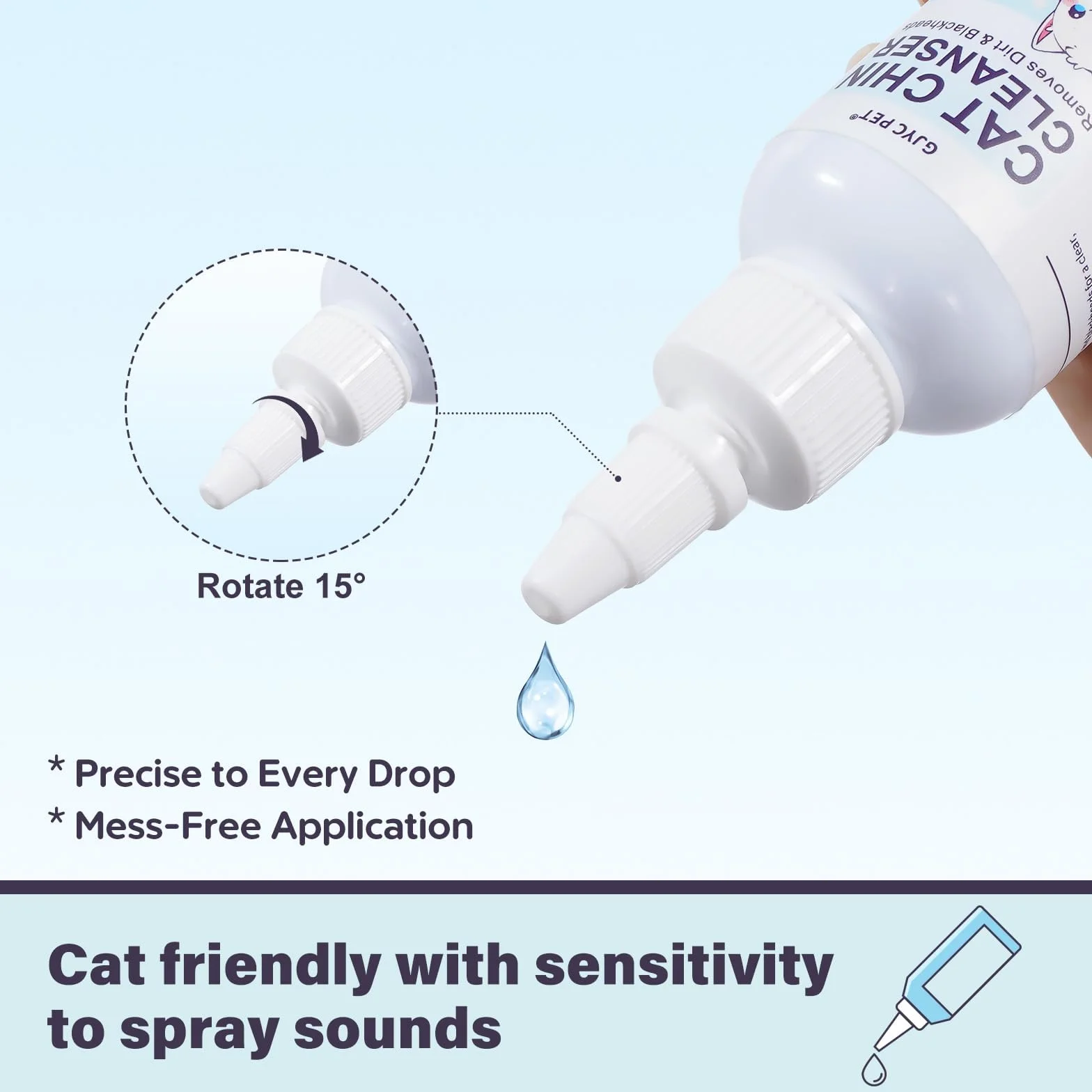 Nettoyant de Menton pour Chat Anti-acné 65 ML avec Brosse et Lingettes