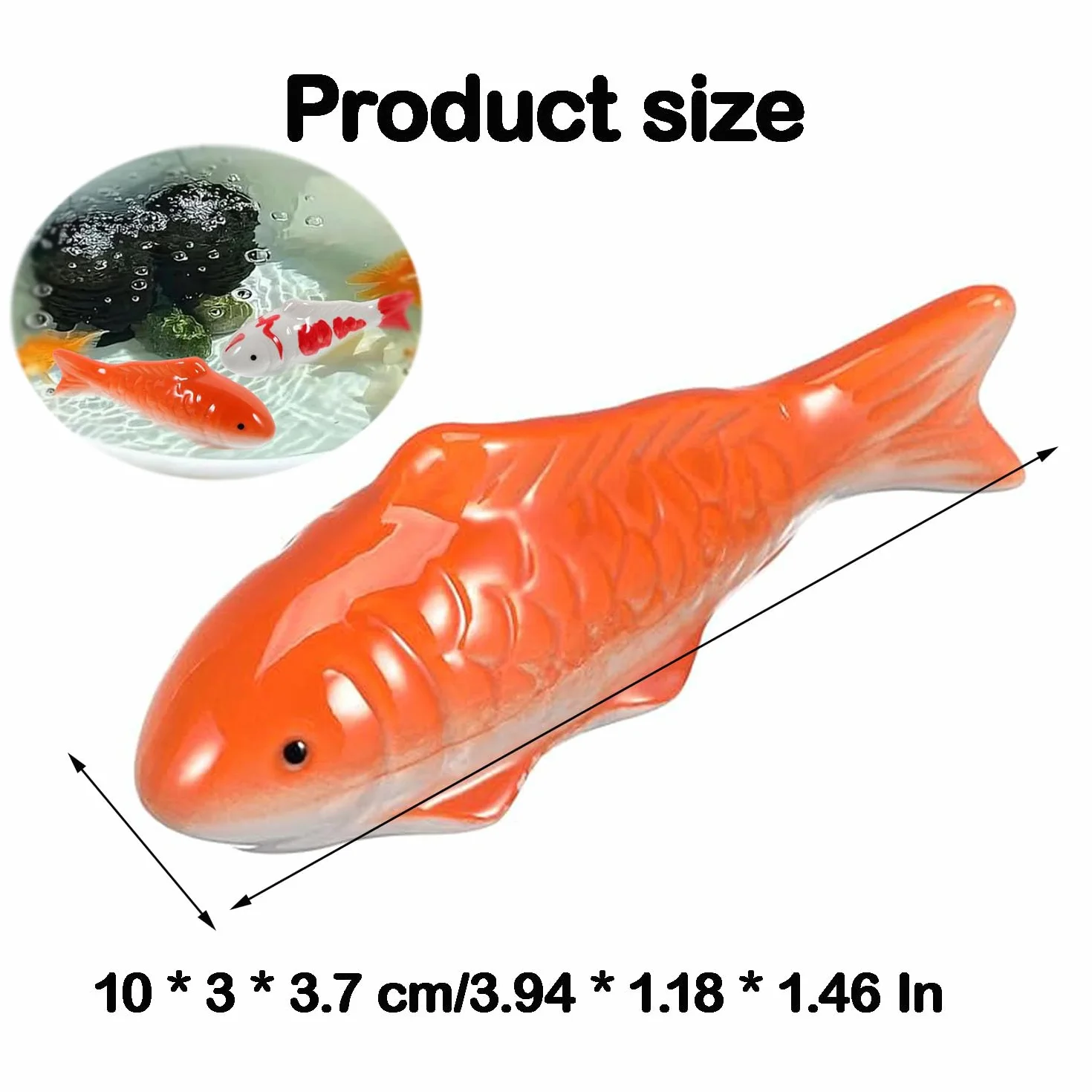 Lot De 2 Poissons Koï Flottants en Céramique - Décoration pour Bassin, Fontaine et Jardin
