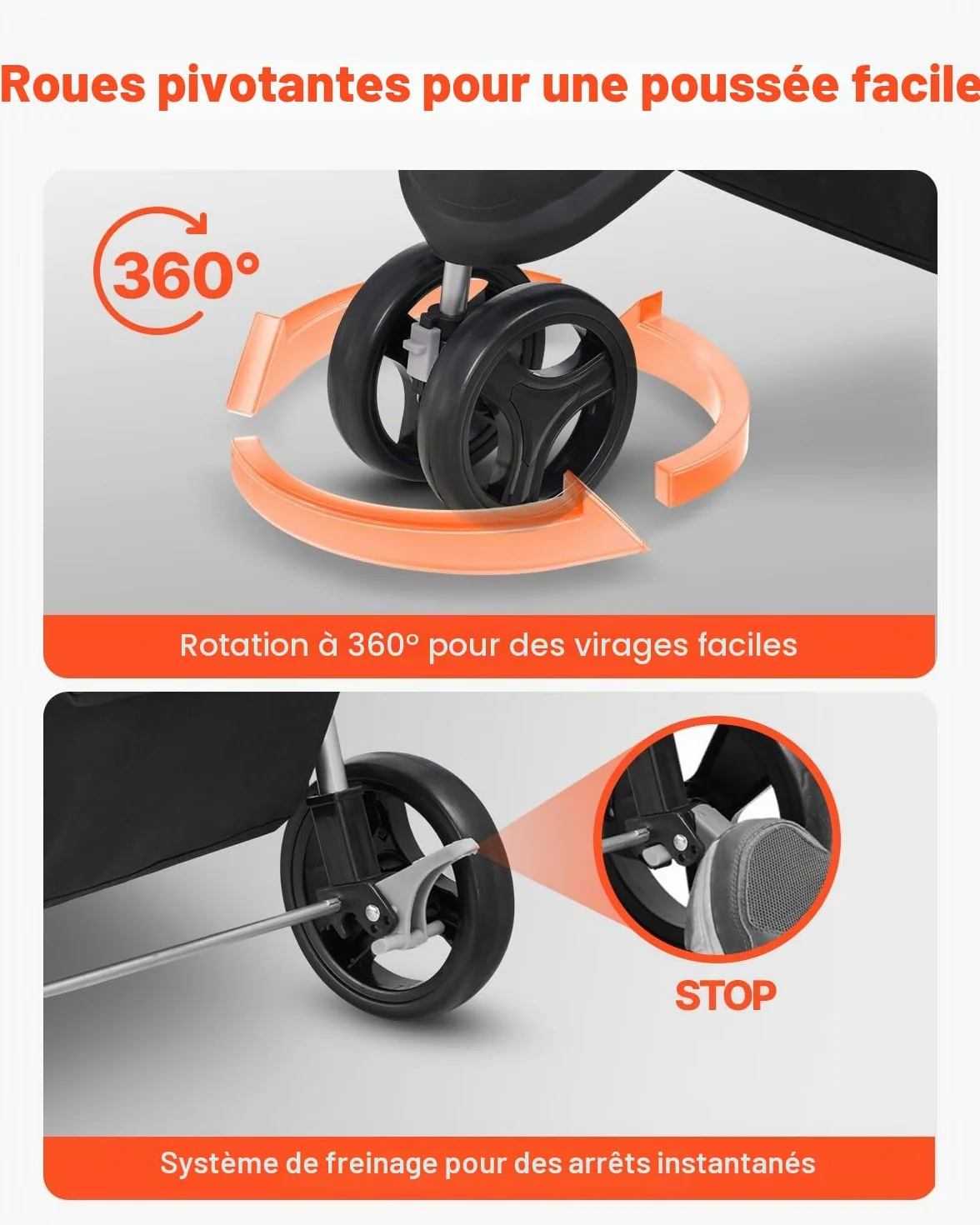 VEVOR Poussette pour Chien Animaux de Compagnie Pliable, Capacité 16 kg, 3 Roues Freins Arrière, Fenêtres Maille, Porte-gobelets