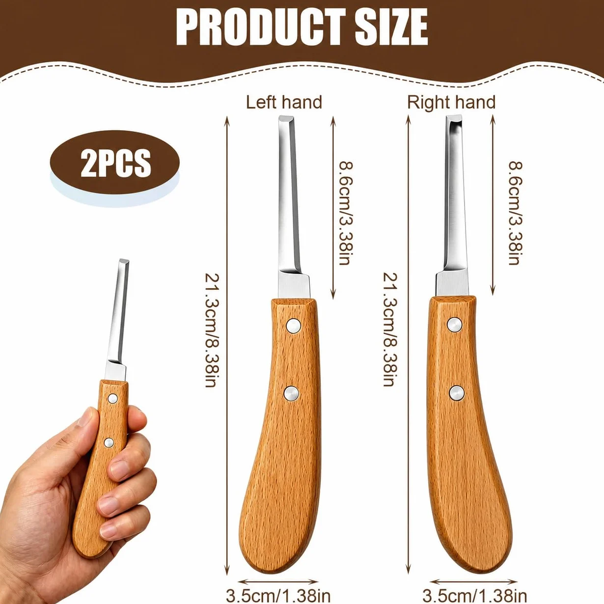 2PCS Rénette Professionnelle à Lame Double, Couteau à Sabot Haute Résistance Plus Aiguisé, Couteau à Sabot Pointu, Outil De Couteau De Sabot Durable pour Bétail, Cheval, Bovin