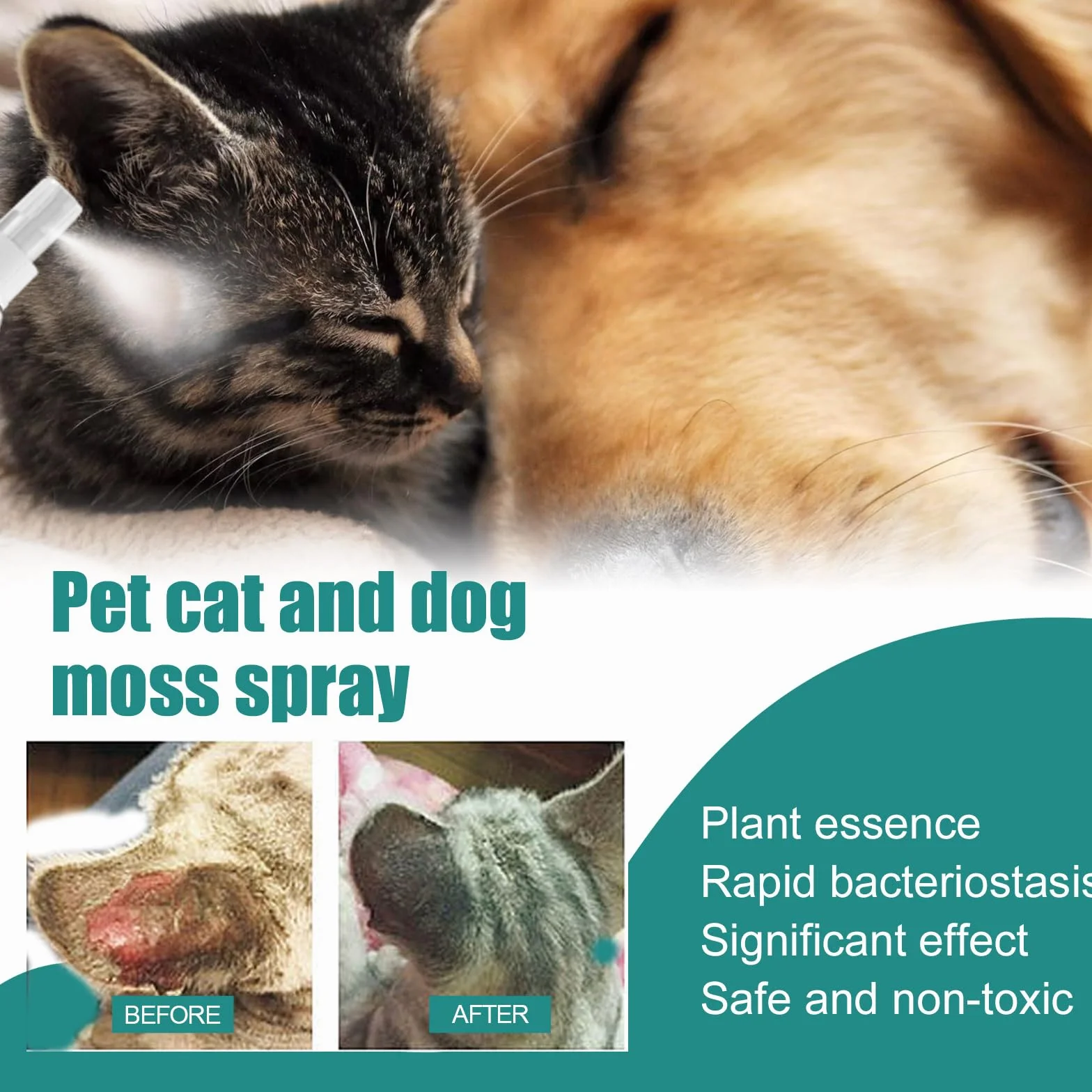 Spray Antiseptique pour Chiens et Chats, Soin des Plaies, Cicatrisation, 1PC