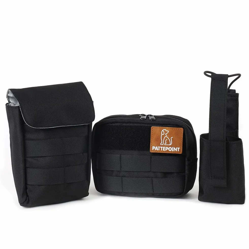 Sac pour Chien Harnais Dog Harness Bag, Accessoire Supplémentaire Sac à Dos, Sacs Latéraux pour Harnais Grand Chien - Noir