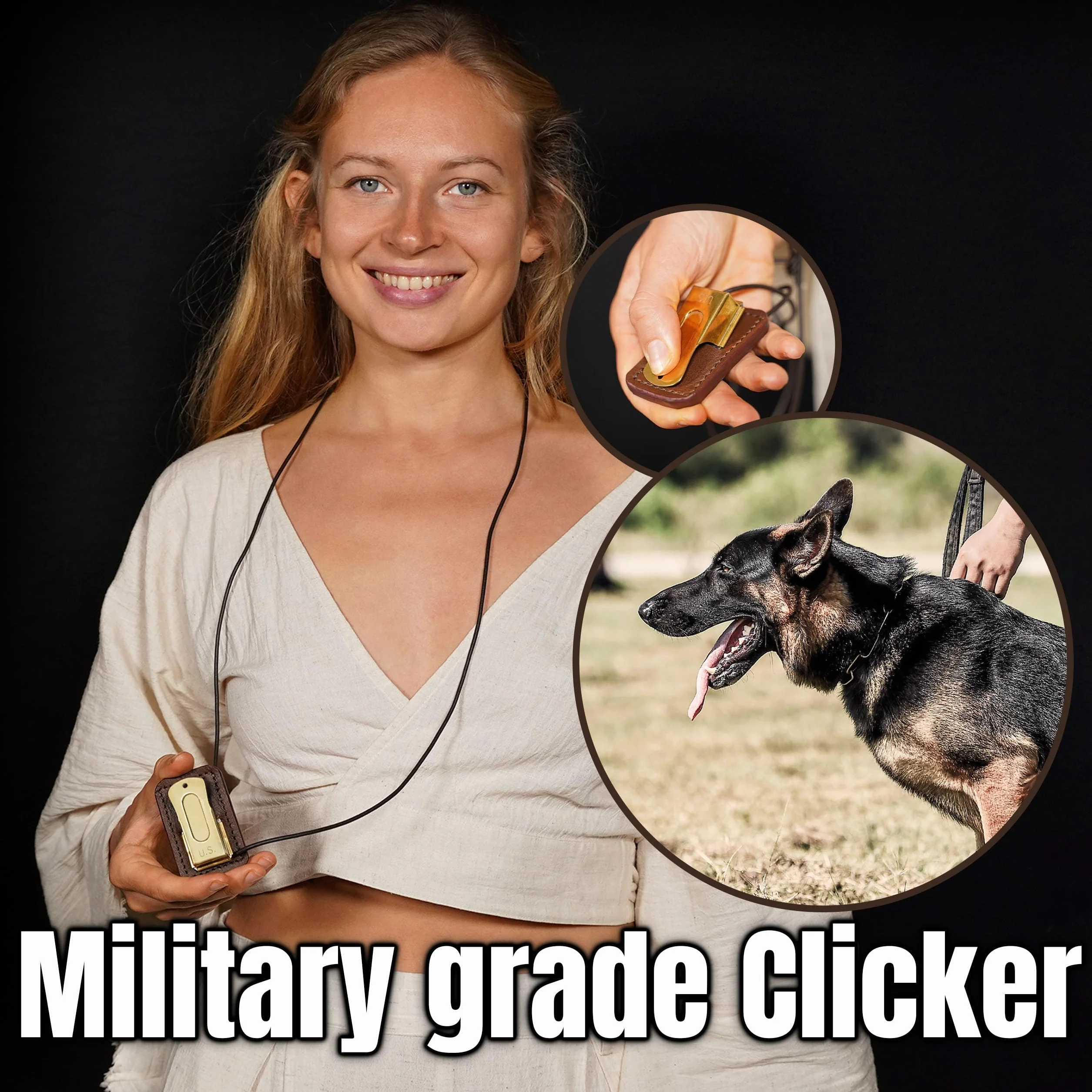 Mythrojan Brass and Steel Pet Training Clicker Puppy Dog Training Dog Clicker Cricket Clicker U.S. Engraved WII Military Gear Metal Clicker
