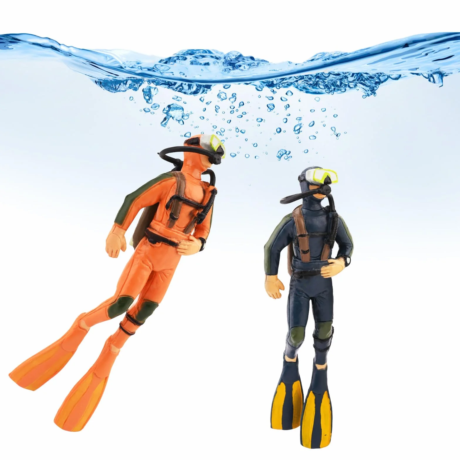 Bekecidi Lot de 2 décorations pour Aquarium Little Diver Ornement Flottant Accessoires Créatifs