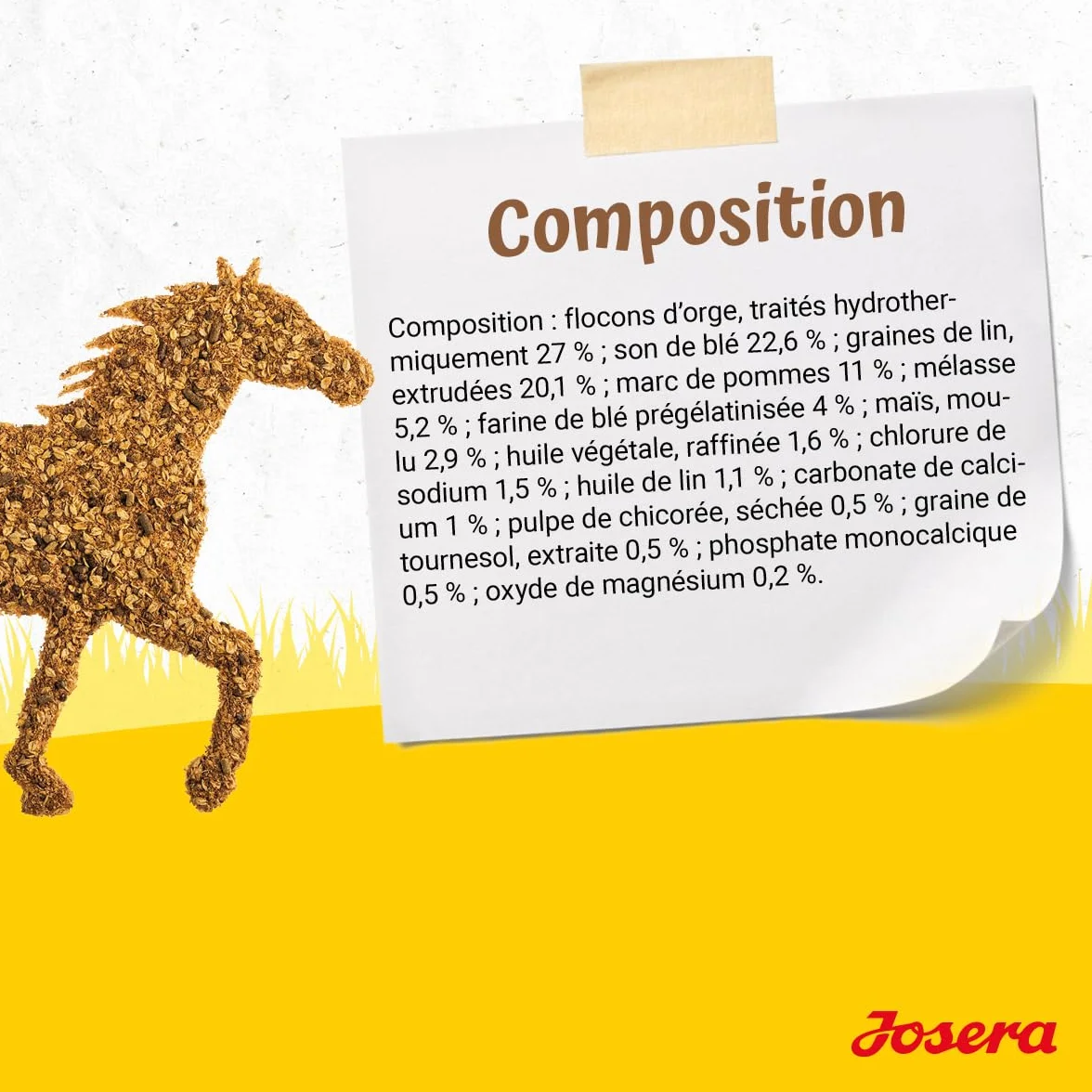 JOSERA Mash Rapide 15 kg Aliment Premium pour cheval Sans céréales
