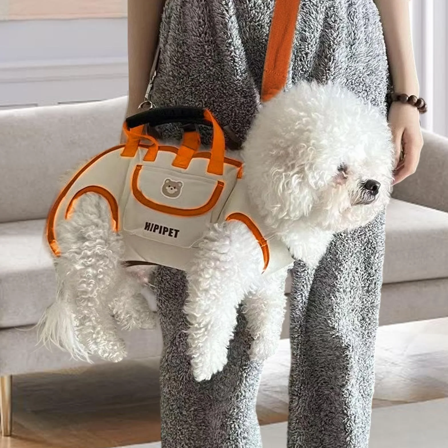 Harilla Harnais de Transport pour Chien, Sac Ergonomique Respirant avec Bandoulière Réglable, S