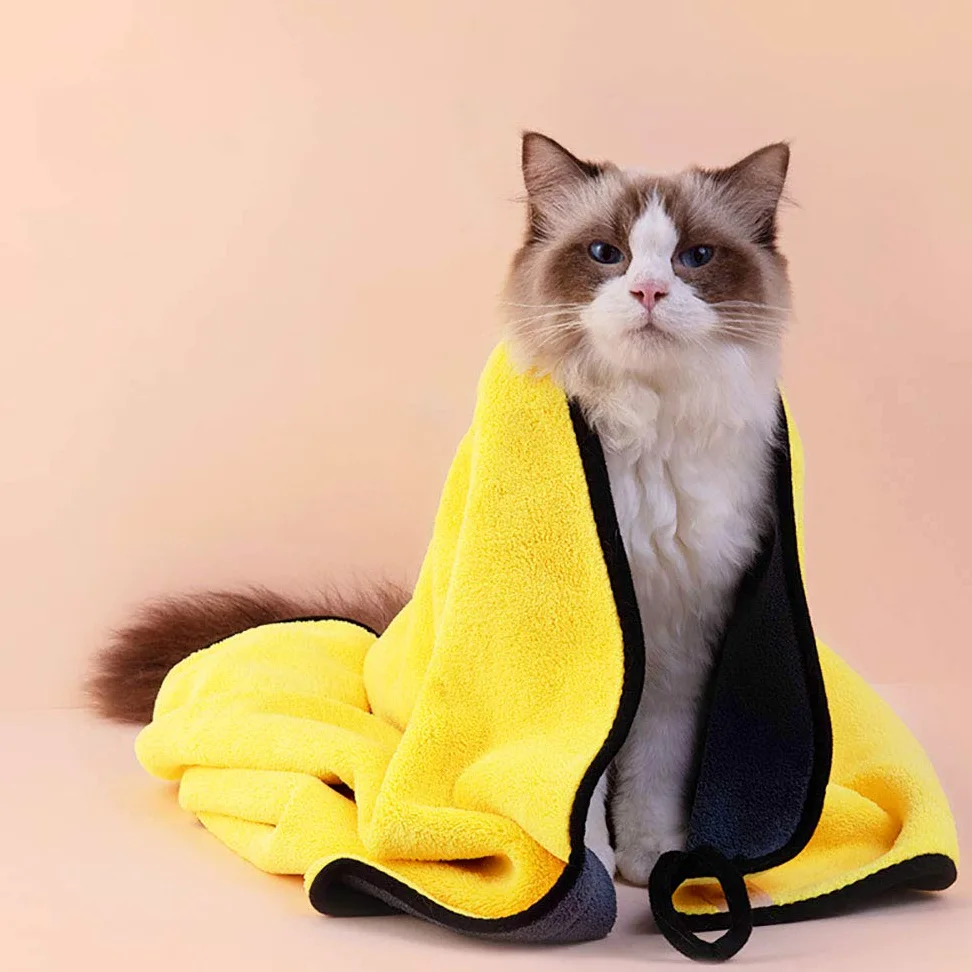 Microfiber Peignoir de Bain pour Chien Chat, Séchage Rapide et Super Absorbant, Serviettes de Bain en Microfibre pour Chien