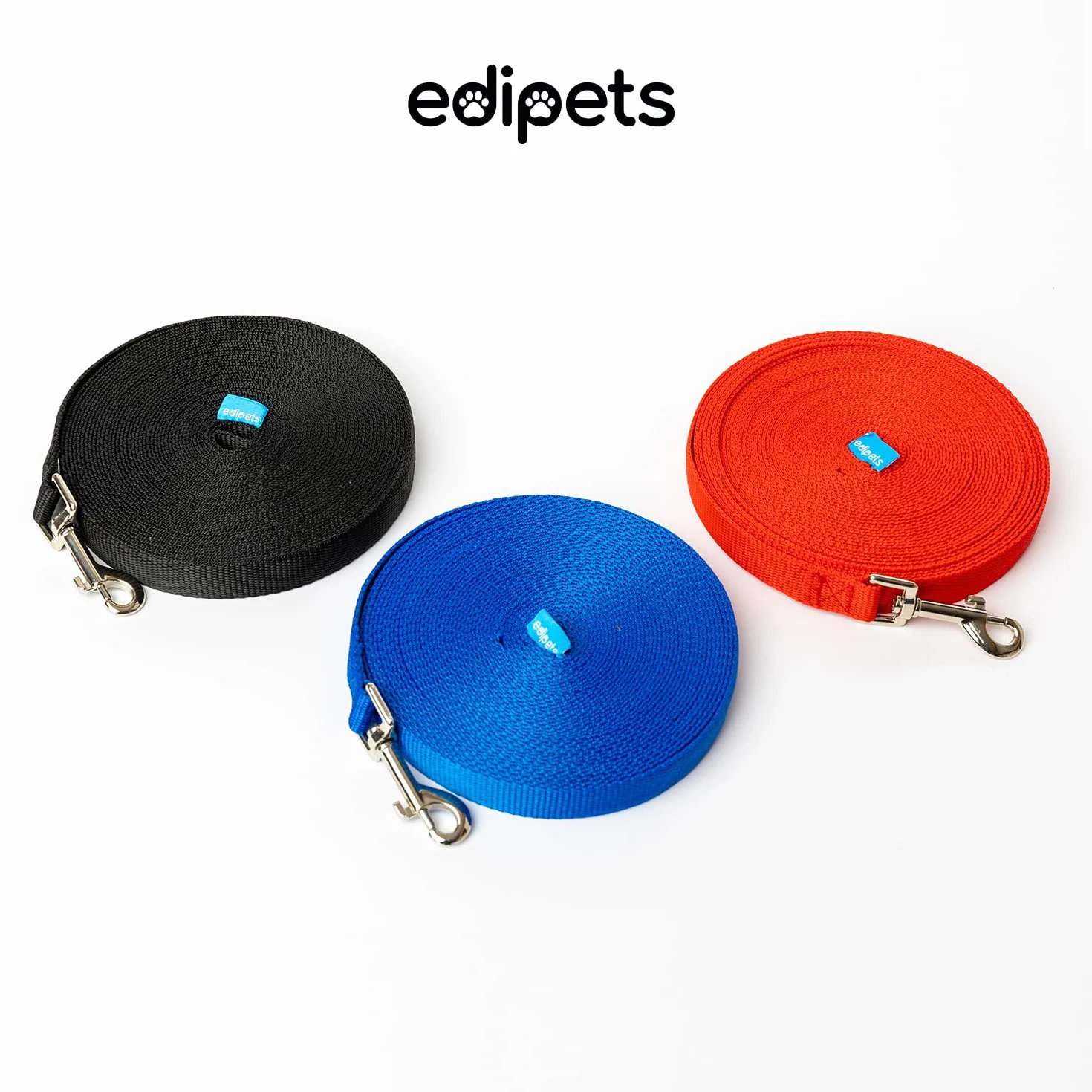 Longe pour Chien 1.5m 3m 5m 10m 15m Rouge Edipets