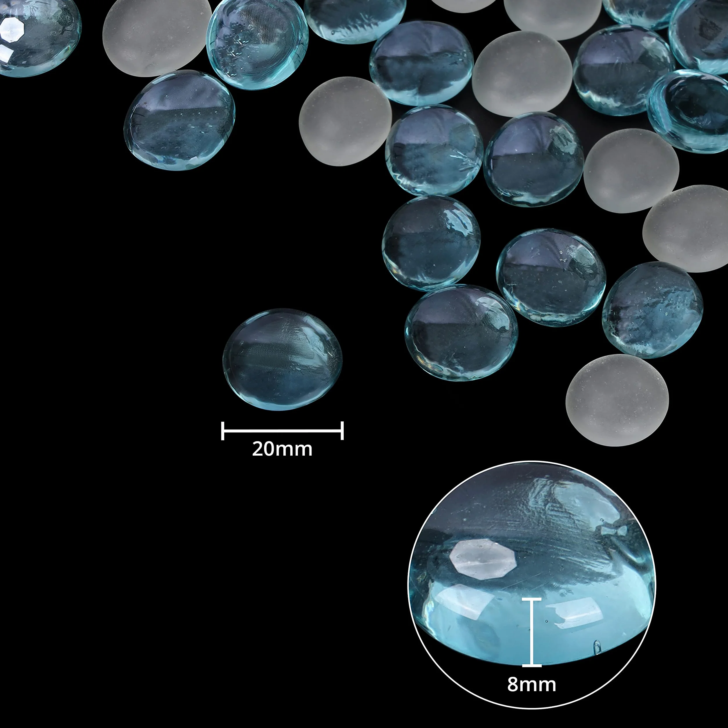 Belle Vous Bille en Verre 20 mm - Pierres Précieuses Décoratives 500 g