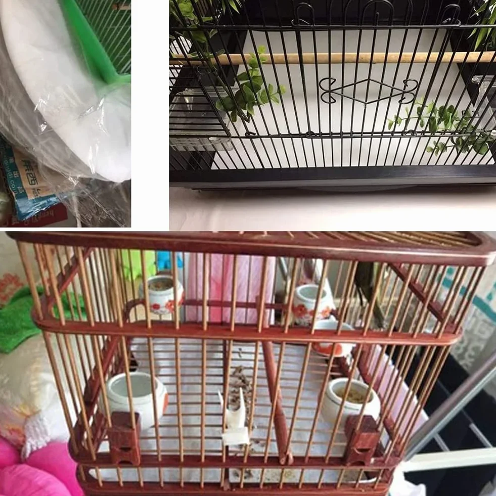 Lot de 100 doublures en papier jetables absorbantes prédécoupées 22 x 15 cm pour cage à oiseaux et perroquets