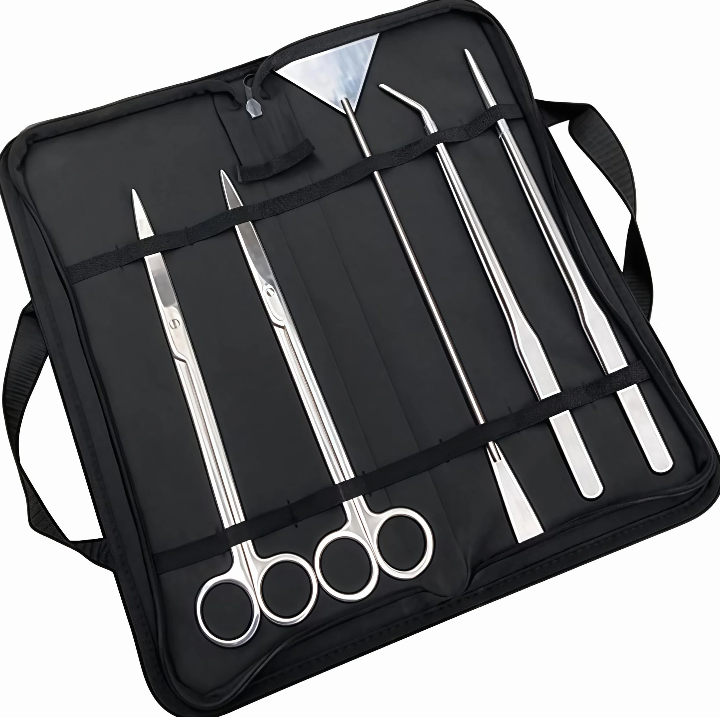 Kit d'outils d'aquarium 5 en 1, Ciseaux Pincettes Spatule pour Aquascaping