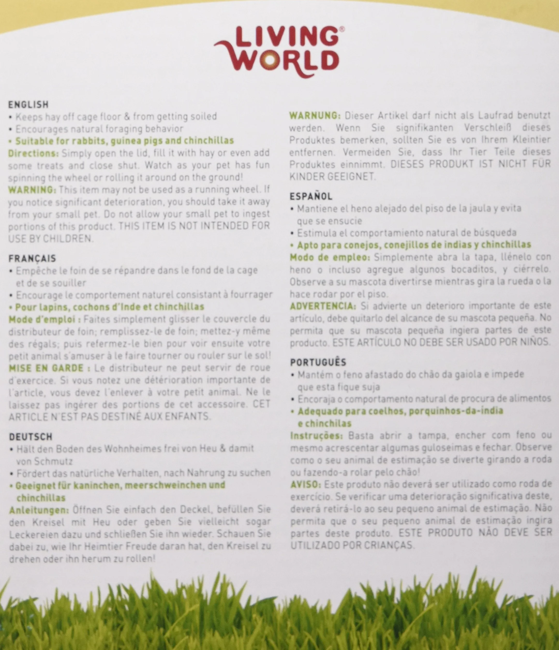 Living World Roue Distributeur de Foin 13 x 13 x 15 cm