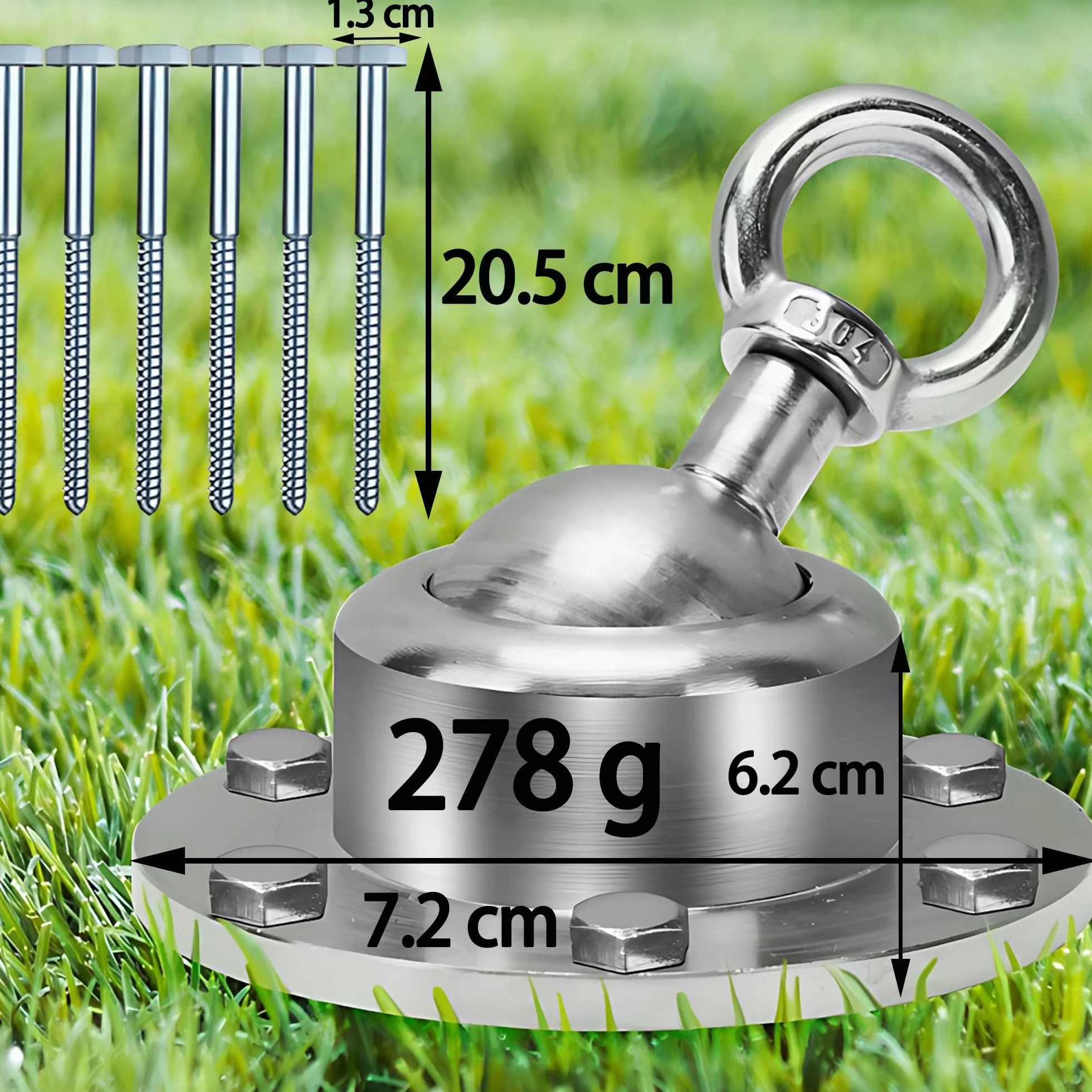 Boulon Antirouille Robuste Pivotant à 360 °, Chaîne d'Ancrage Pour Chien Et Chat, Ensemble De Fixation De Piquet De Sol Extérieur, Assorti De 6 Clous Longs, Sécurité Solide, Pour Extérieur, Cour