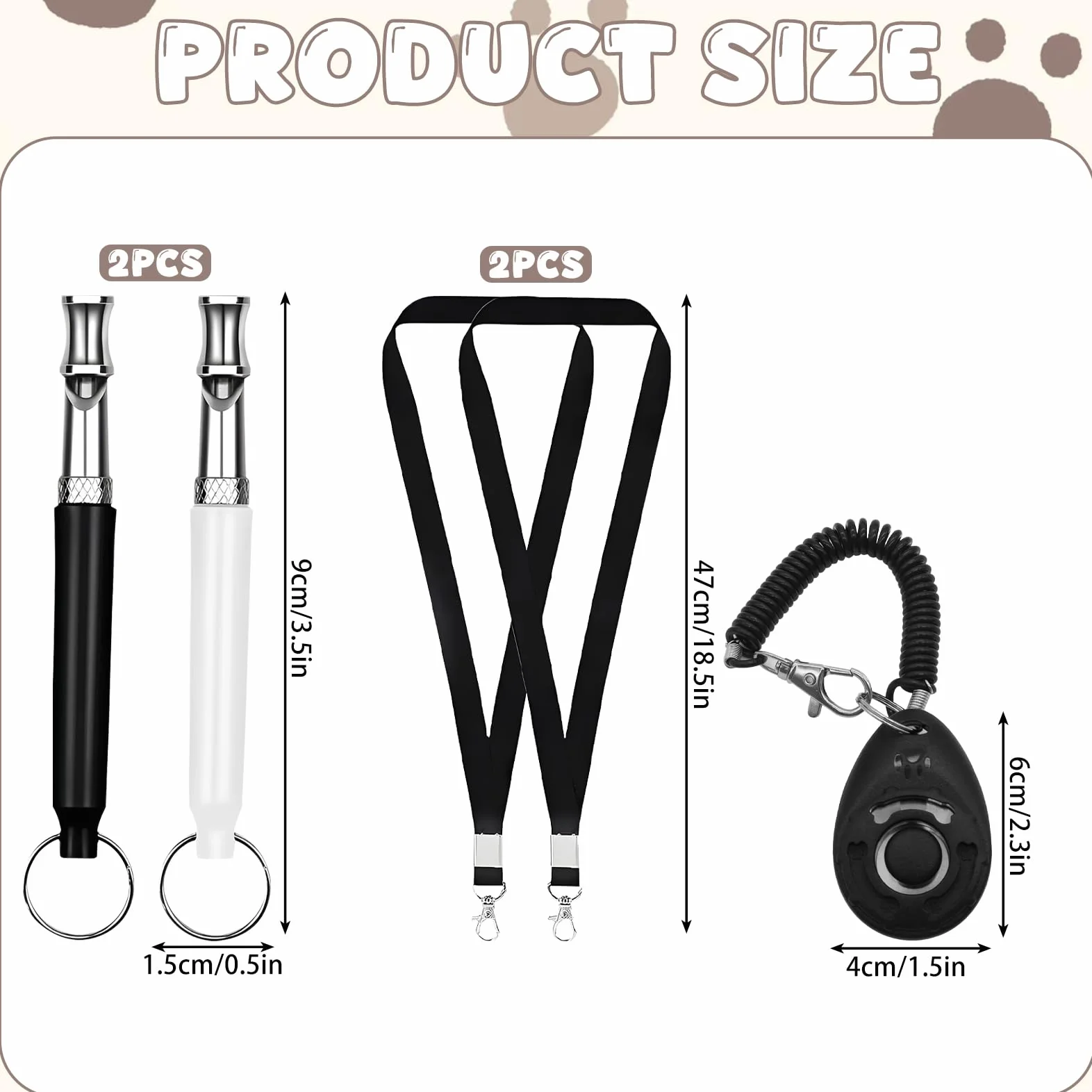 Sifflets pour Chien avec Clicker Ultrason Anti Aboiement Dressage Chien avec Lanière