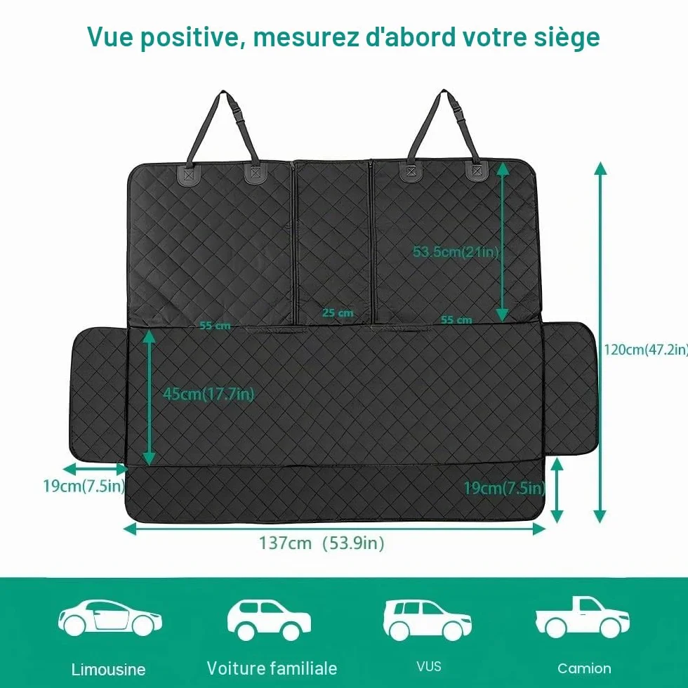 ANOSOSPECIAL Housse Protection Siège Arrière Voiture Imperméable Taille Universelle Chien
