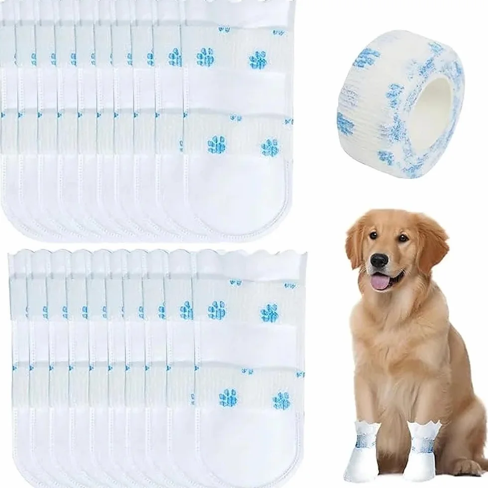Bottillons Jetables pour Animaux – Chaussons Imperméables pour Chiens et Chats, Protège-Pattes pour Promenade, Prévention Léchage Plaies