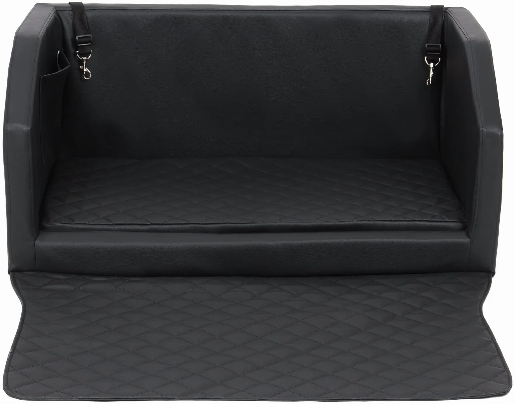 Velinda lit de Coffre, Transporteur de Voiture pour Le Chien avec Matelas de 90x55 cm (Couleur: Noir)