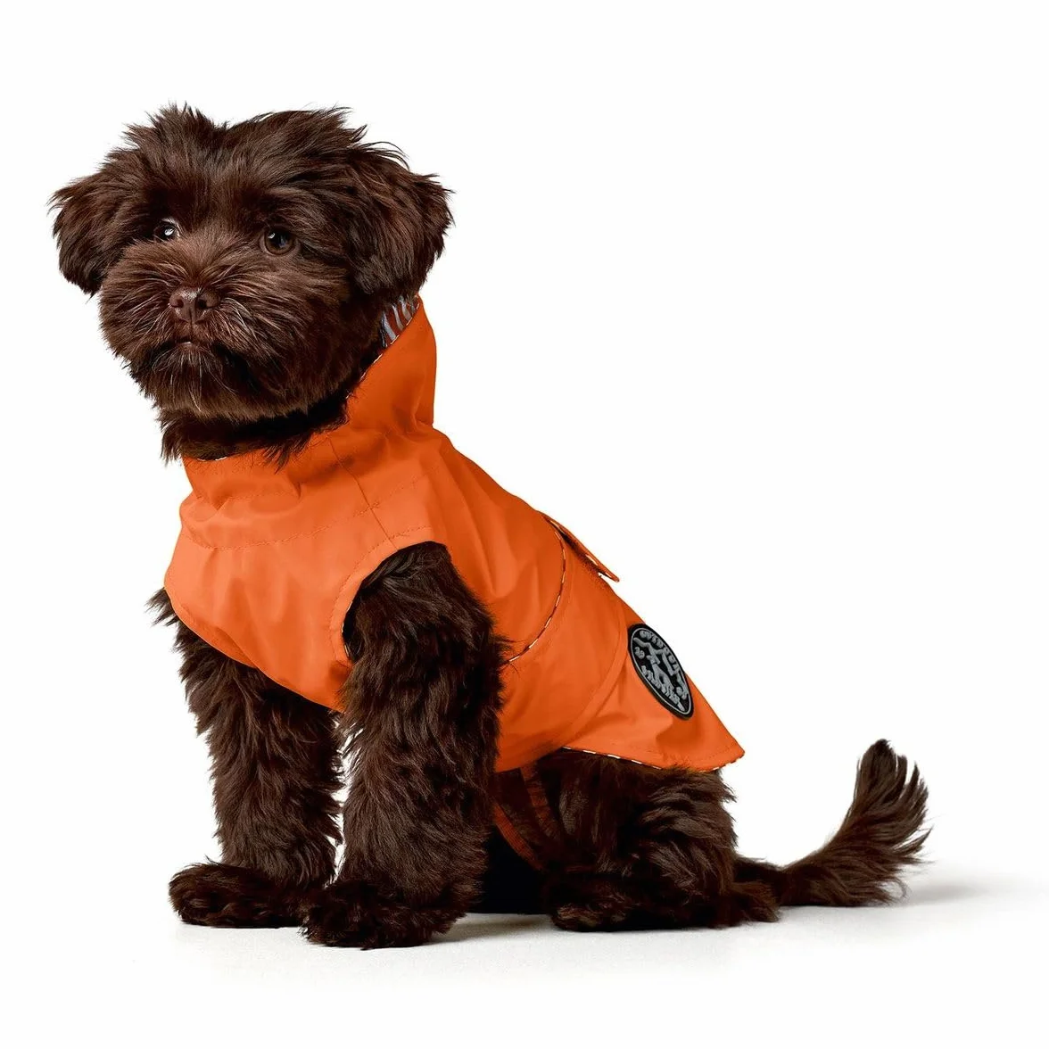 Hunter Manteau de Pluie Milford pour Chien, Orange, Coupe Ergonomique, Protection optimale, réglable, Fermeture éclair, Facile d'entretien
