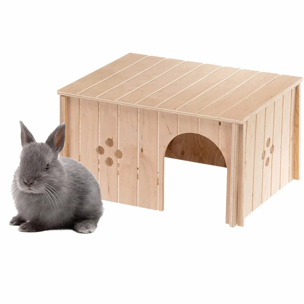 Ferplast Maison en Bois pour Lapins Cochons d'Inde Hamsters Sin 4647 FSC 37x27,7xH20 cm Taille XL
