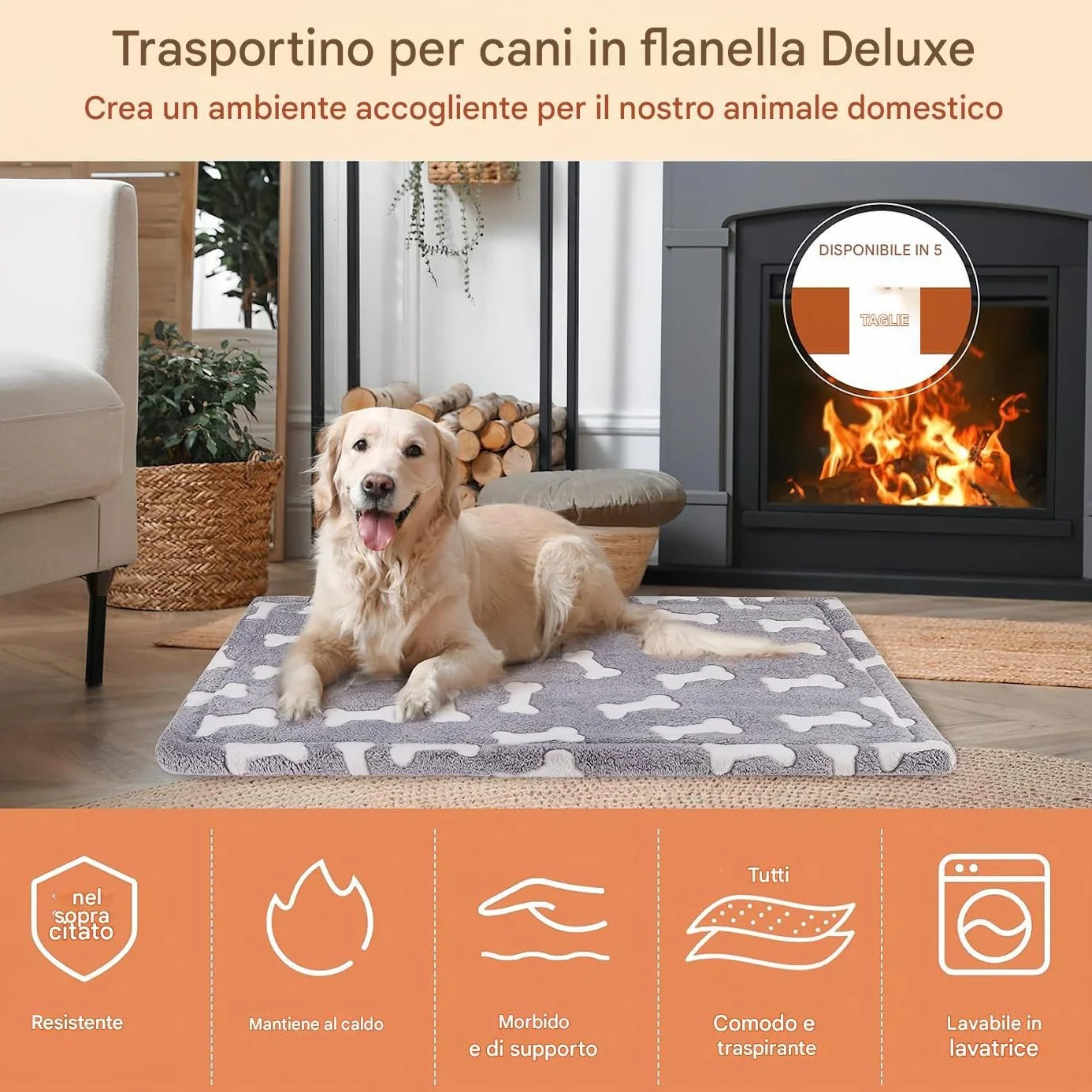 Tapis de lit pour Chien Housse Lavable Mousse à mémoire de Forme imperméable Base antidérapante Doublure Lavable Amovible
