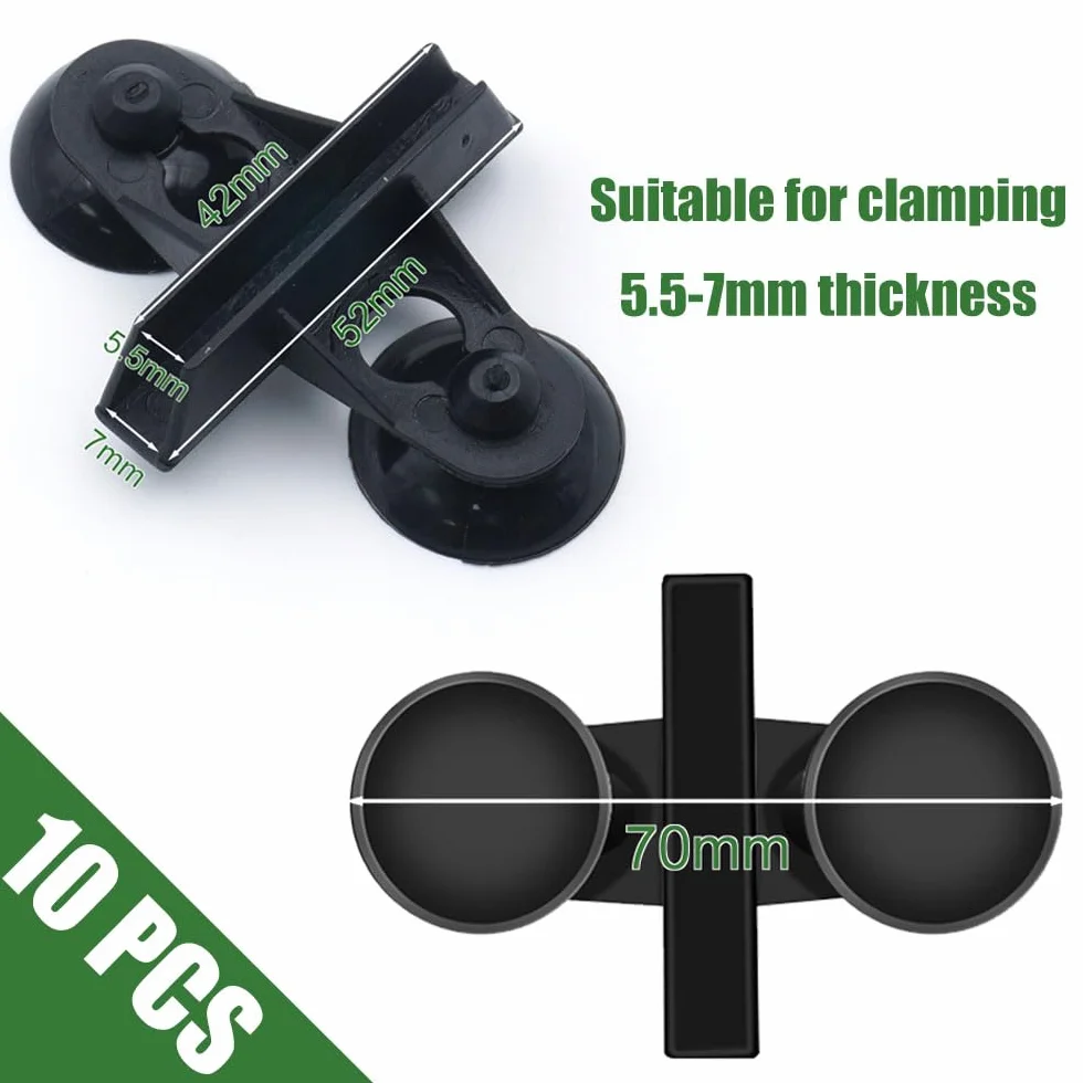 LINLAN Clips à Ventouse de Séparation pour Aquarium, Fixation en Verre, Supports d'Isolation pour Panneaux en Plastique Blanc