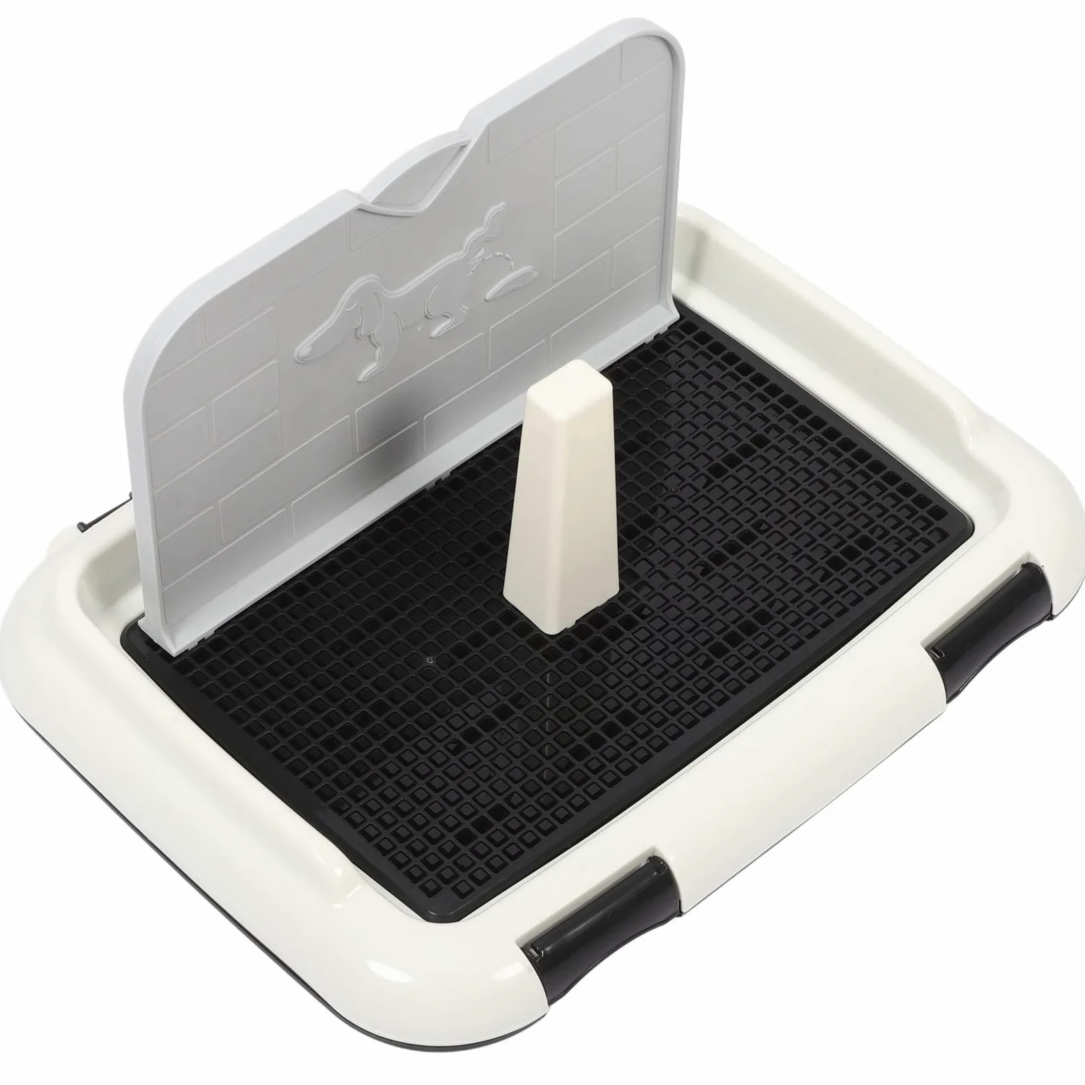 FOMIYES Toilette pour Chien Antidérapante, Bac D’apprentissage Propreté pour Chiot, Plastique Robuste, Petite Taille Mur, Intérieur et Apprentissage Propreté