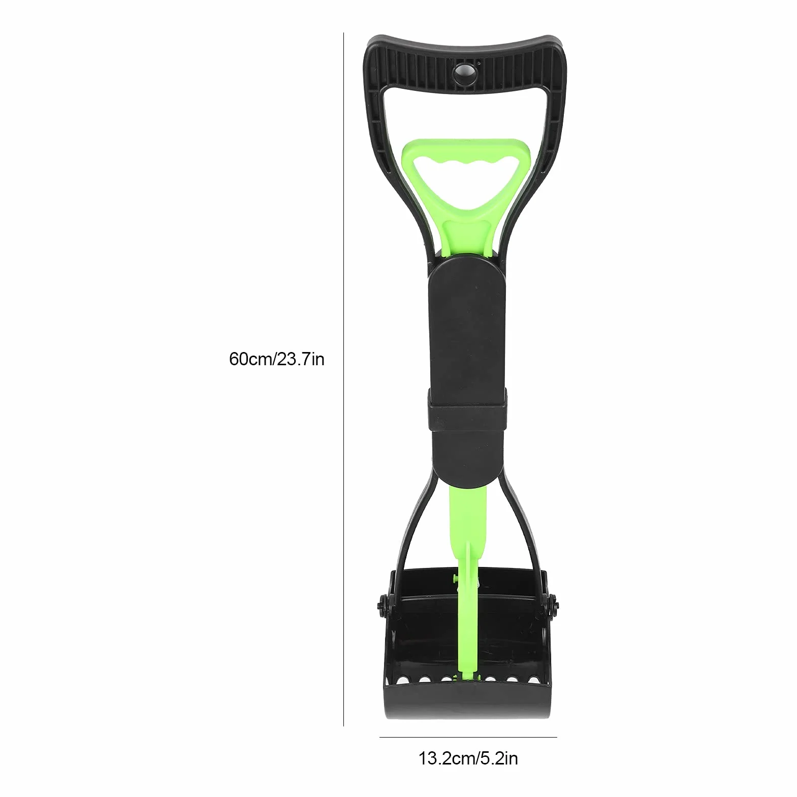 Pelle à Long Manche pour Chien, Compte-Gouttes pour Animaux de Compagnie, Pelle à Caca Portable pour Chien, Collecte des Excréments de Chien ou des Excréments d'animaux, 60 Cm(Vert et Noir)