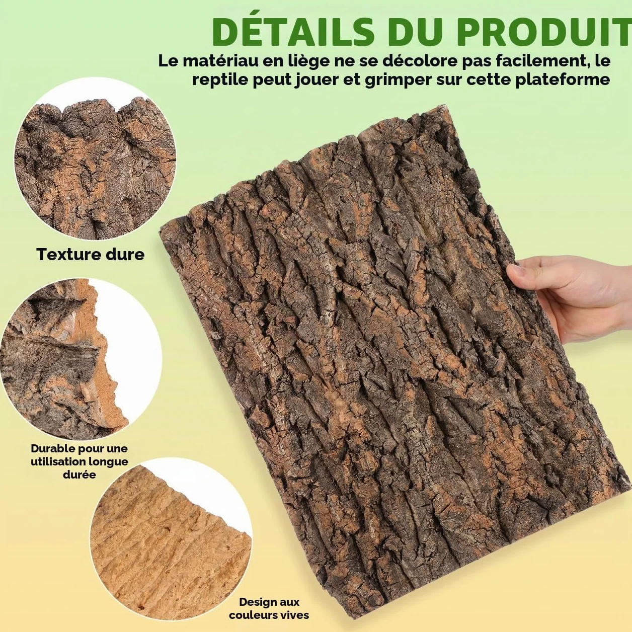 DOITOOL Panneaux De Fond en Écorce De Liège pour Terrarium Décor Mural De Toile De Fond Darbre De Réservoir De Reptiles Décoration De Tapis Descalade Dhabitat pour Tortue Lézard 30 x 40CM