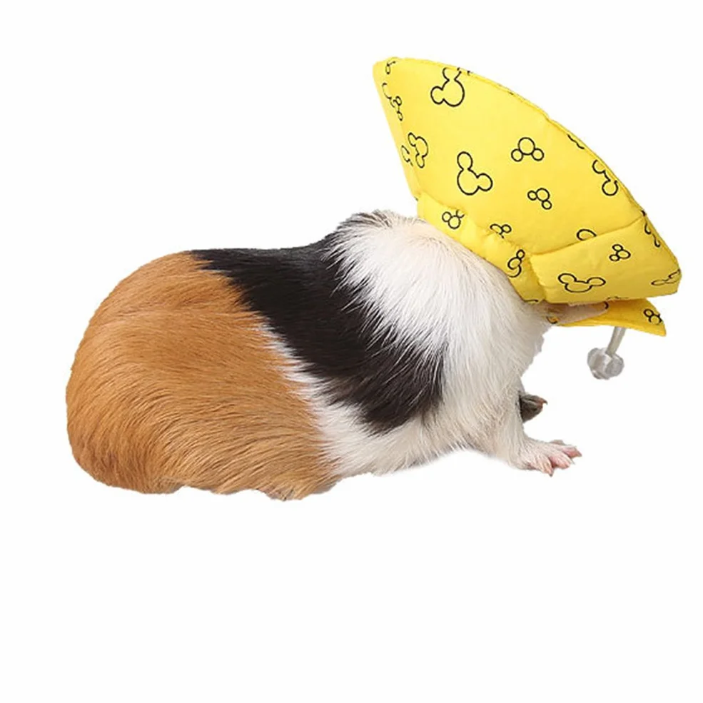 Confortable Collerette de Protection de Récupération de Tissu pour Hamster Lapin Petits Animaux (Jaune, Diamètre: 3cm)