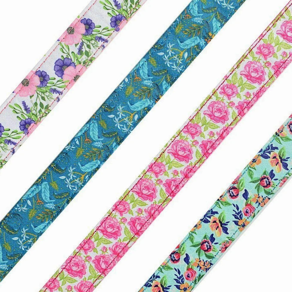 Chien Laisse Réglable en Nylon Cool Collier De Chien Personnalisé Sculpté Nom Téléphone Bleu Pitbull Personnalisé Colliers De Chien Accessoires De Chien Tag-Rosey_Set_M