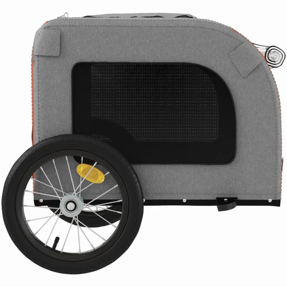 Remorque de Vélo pour Chien, Chariot Transport pour Animaux de Compagnie Orange et Gris 125x64x66 cm