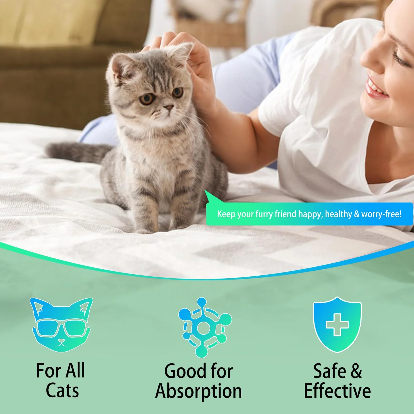HEXIN Vermifuge pour chat 60 ml, vermifuge à base de plantes avec probiotiques – Anti-parasites large bande