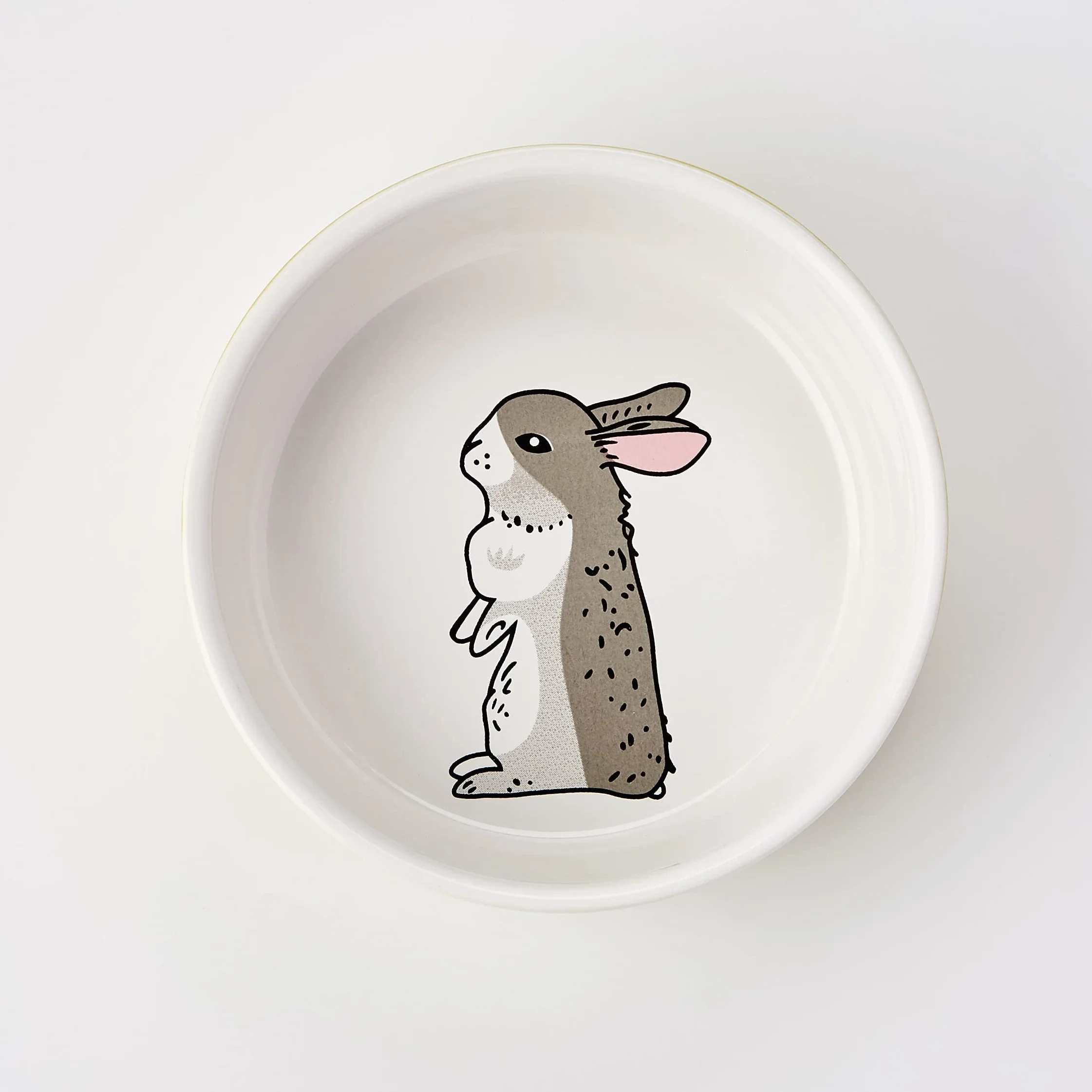 Nobby Nager Rabbit Gamelle en céramique Vert/Blanc Ø 11 cm x 4,5 cm