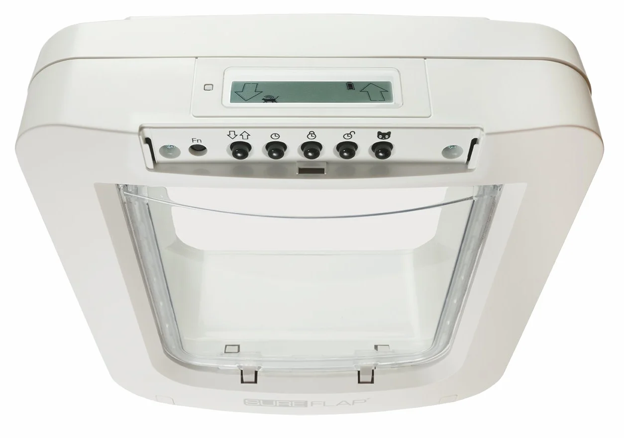 SureFlap Sure Petcare Grande chatière à Puce électronique pour Chats et Petits Chiens, Fonction Couvre-feu, Blanc