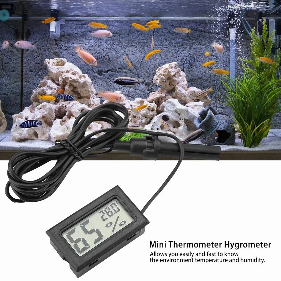 Thermomètre Hygromètre Numérique LCD, Moniteur de Température et d'Humidité avec Sonde Externe pour Incubateurs, Terrariums, Aquariums