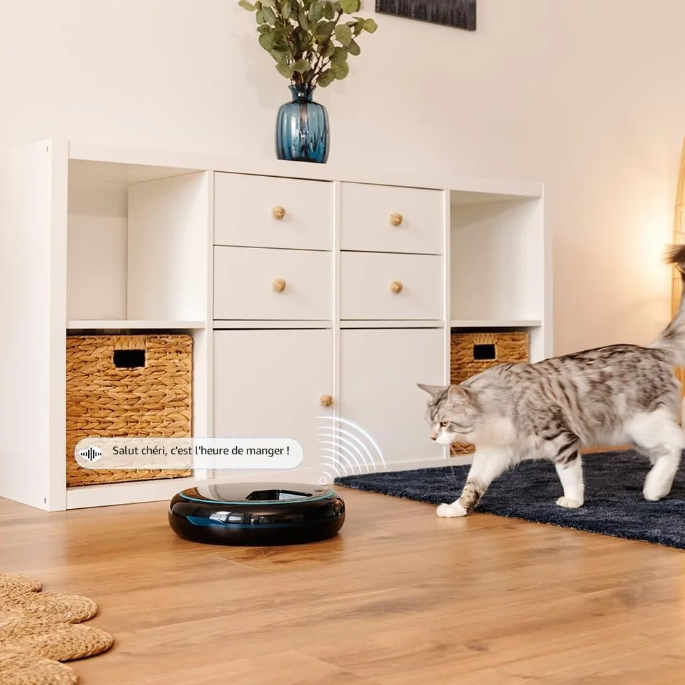 Cecotec Pumba 1600 Purrfect Meal Distributeur Automatique de Nourriture 1,6 L 4 Sections LED