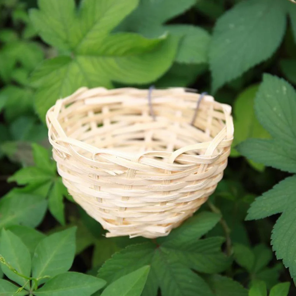 Nichoirs d'oiseaux en bambou tissé pour canaris perroquet cage de repos