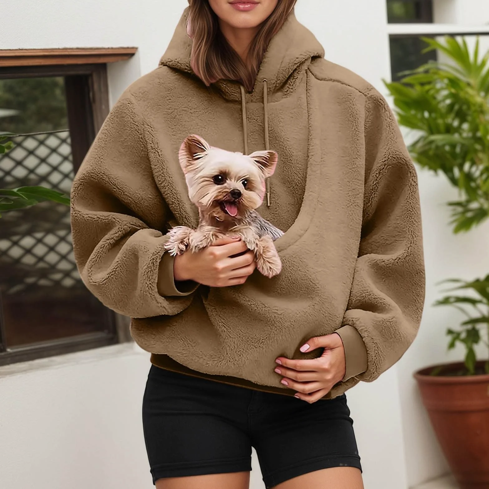 Chandail en Molleton avec Poches pour Chien, Pull Kangourou Grande Taille pour Chat et Chiot