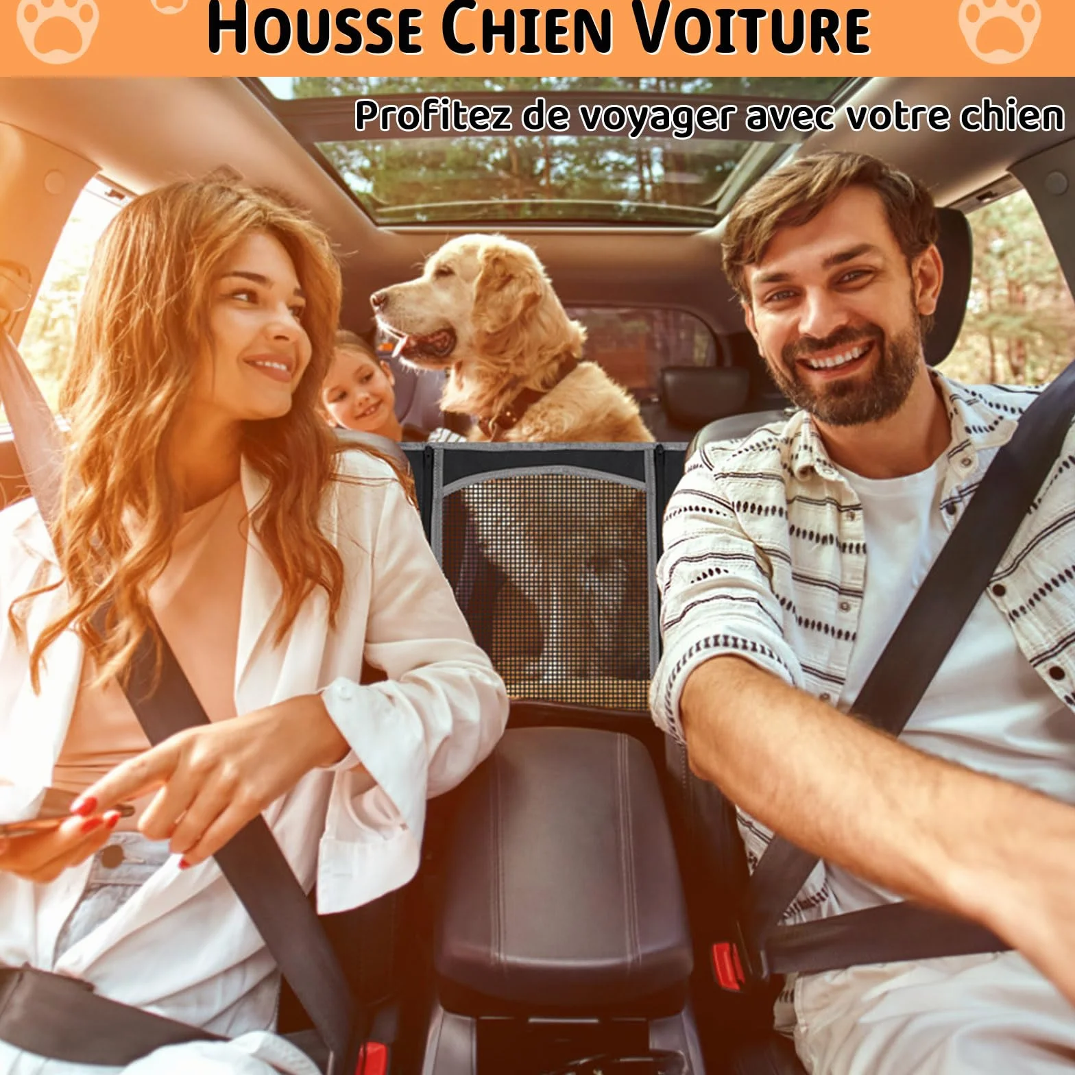 Taygeer Housses de Siège d'auto pour Chien Imperméable 145 x 136 cm Noir