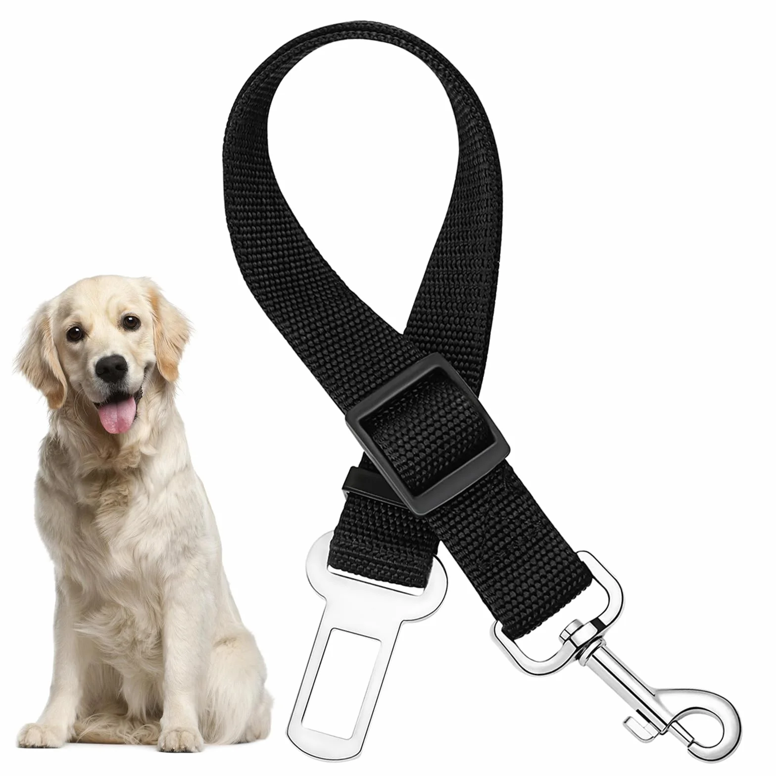 Ceinture de Sécurité Universelle pour Chien - Harnais Laisse Réglable pour Siège de Voiture - Animaux de Compagnie
