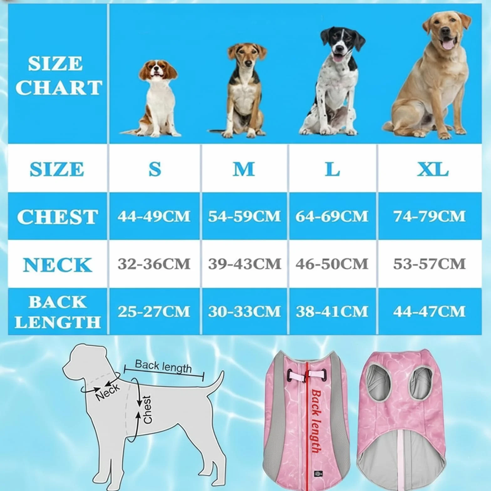 Gilet de Refroidissement pour Chiens avec Protection Solaire, Veste Réfléchissante Respirante Rose L