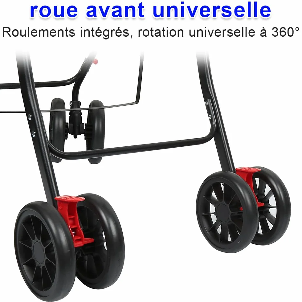 Poussette Chien 3-en-1 Pliable pour Petit Chien Chat jusqu'à 25 kg Roues 360° Résistant à l'Usure