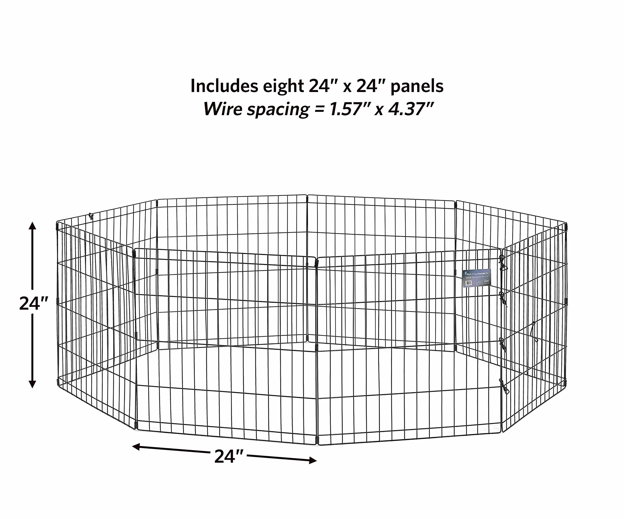 MidWest Homes for Pets Cage d'exercice Parc pour Chien 550-24 60,96 cm x 60,96 cm Noir