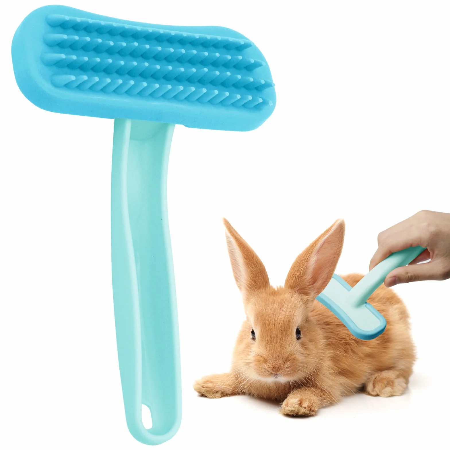 Brosse douce pour lapin en silicone souple, peigne de massage pour petits animaux, kit de toilettage